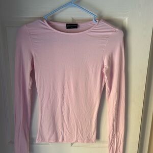 White Fox Boutique Light Pink Long Sleeve Top
